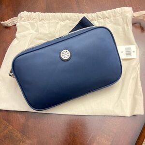 ✨ Tory Burch Virginia Mini Belt Bag Royal Navy Nylon Crossbody Fanny Pack NWT